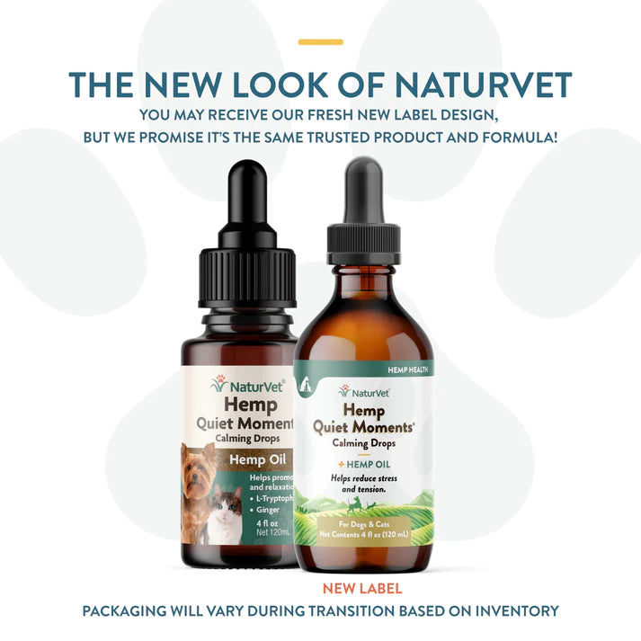 NaturVet Hemp Quiet Moments Calming Drops 4oz (120ml)