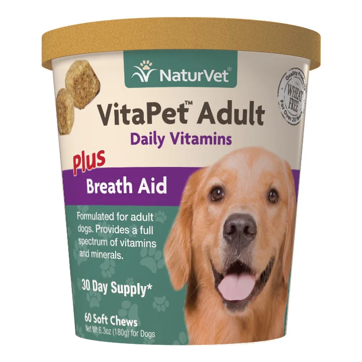 NaturVet VitaPet Adullt Daily Vitamins plus Breath Aid 60 soft chews