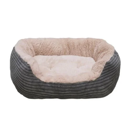 Rosewood Grey Jumbo Cord/Plush Dog Bed Small 52cm