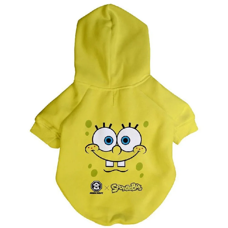 Spongebob x Fresh Pawz - SB Face Hoodie | Dog Clothing