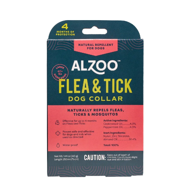 Alzoo Natural Repellent Flea and Tick Collar for Large Dogs