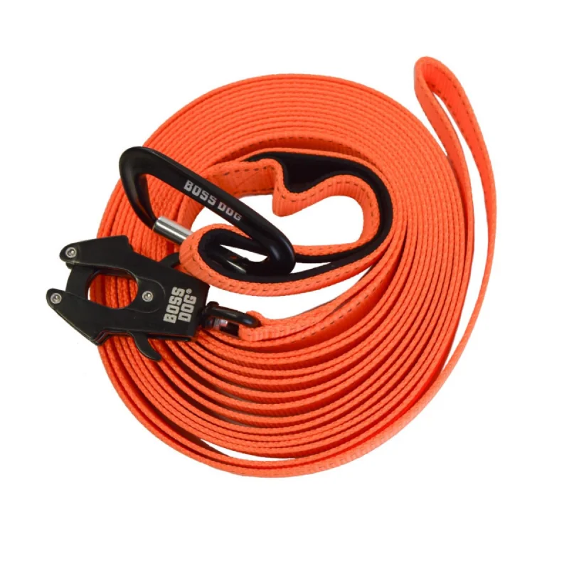 Boss Dog Tactical Nylon Tracking Dog Leash Hunter Orange, 1ea/20 ft