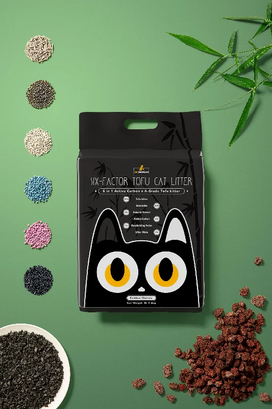 [Cat Factory AU] Six-Factor Tofu Cat Litter - Charcoal (1 box= 4 bags x 2.4kg)