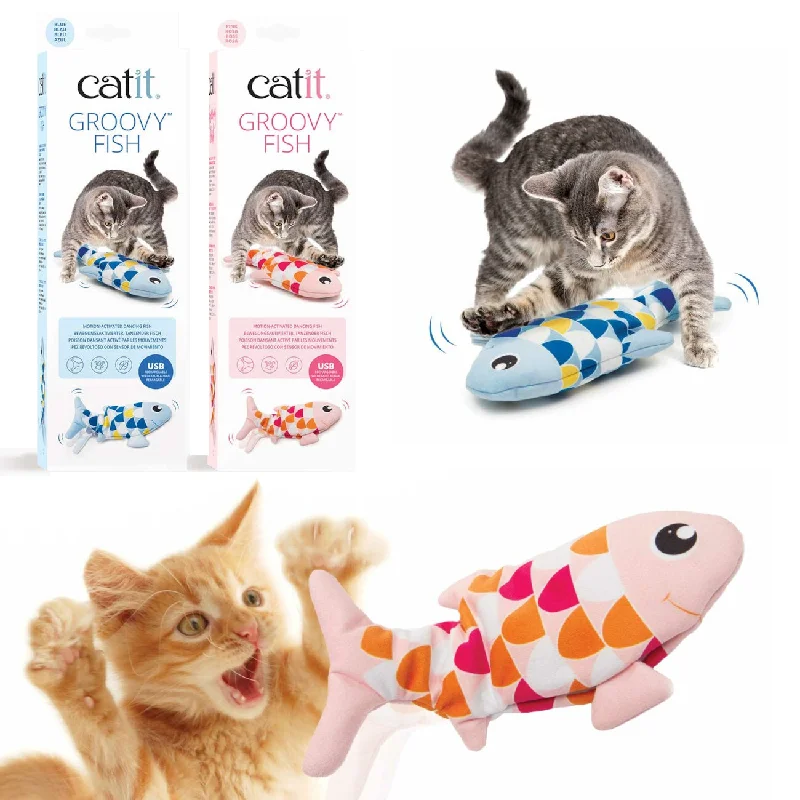 Catit Motion-activated Dancing Groovy Fish with Catnip 2 Colours