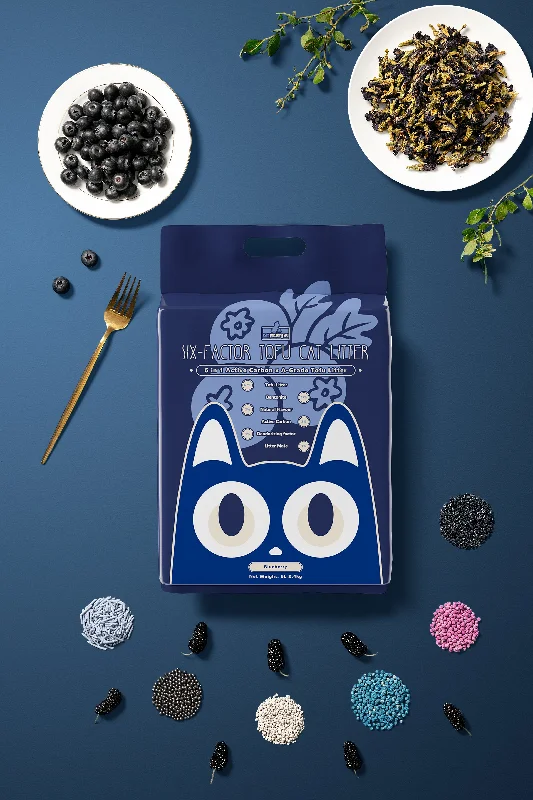 [Cat Factory AU] Six-Factor Tofu Cat Litter - Blueberry (1 box= 4 bags x 2.4kg)