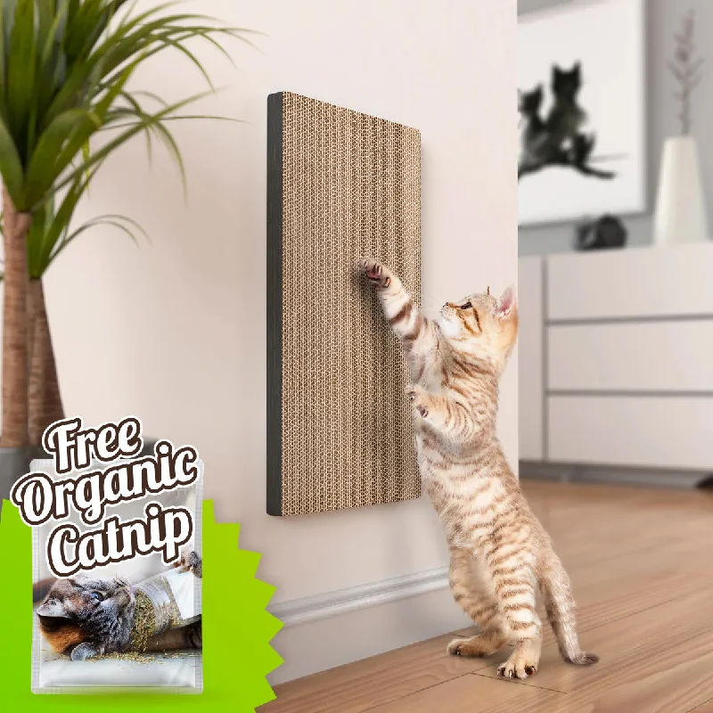 Katwall Wall Scratching Post with Free Silvervine Catnip, Charcoal Black (4 units left!)