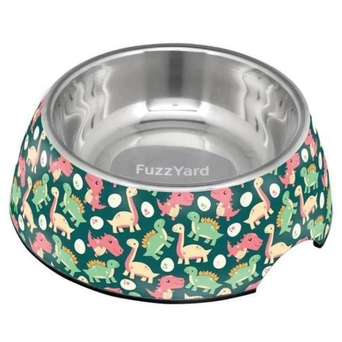 FuzzYard Dog Bowl - Dinosaur Land