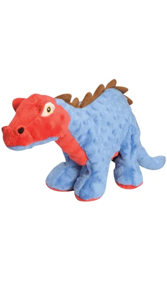 goDog Dog Toy: Dino Stegosaurus (Blue)