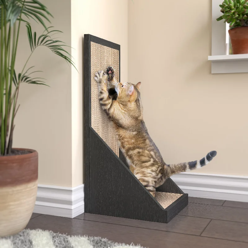 Katrise Standing Cat Scratcher, Charcoal Black (pre-order ships 12/30)