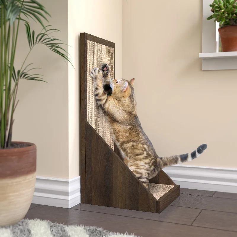 Katrise Standing Cat Scratcher, Royal Walnut (pre-order ships 12/30)