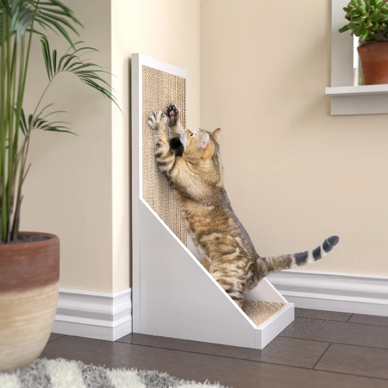 Katrise Standing Cat Scratcher, White (pre-order ships 12/30)