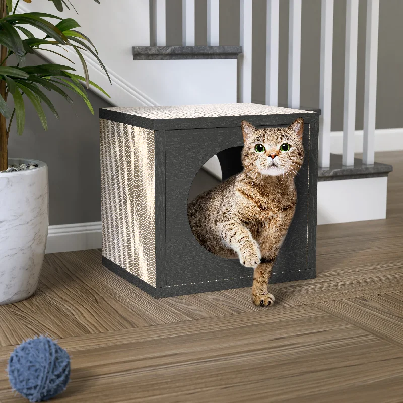 Katsquare Cube Scratching Post, Charcoal Black (1 unit left!)