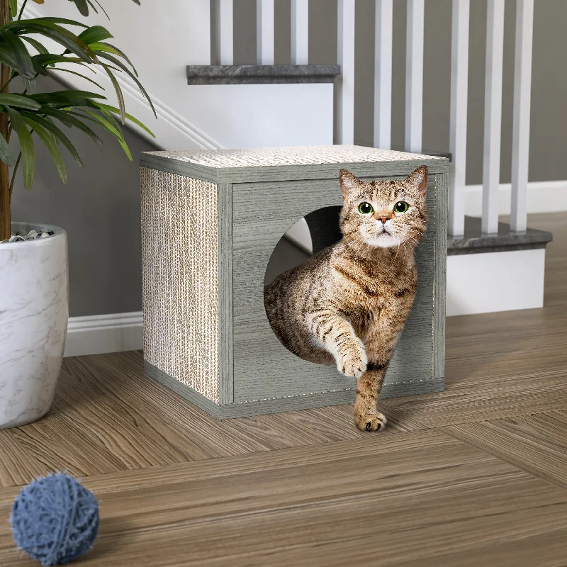 Katsquare Cube Scratching Post, London Grey (pre-order ships 12/30)