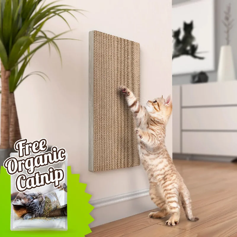 Katwall Wall Scratching Post with Free Silvervine Catnip, Aspen Grey (5 units left!)