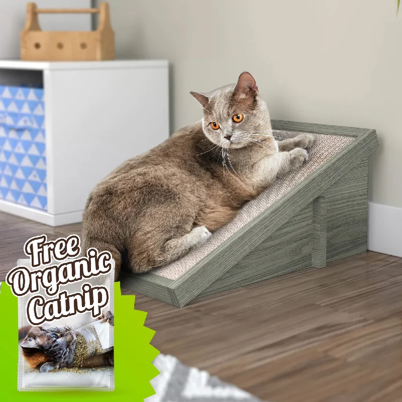 Katzone Scratching Ramp with Free Silvervine Catnip, London Grey (1 unit left!)