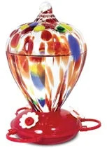 Pinebush Art Glass Hummingbird Feeder