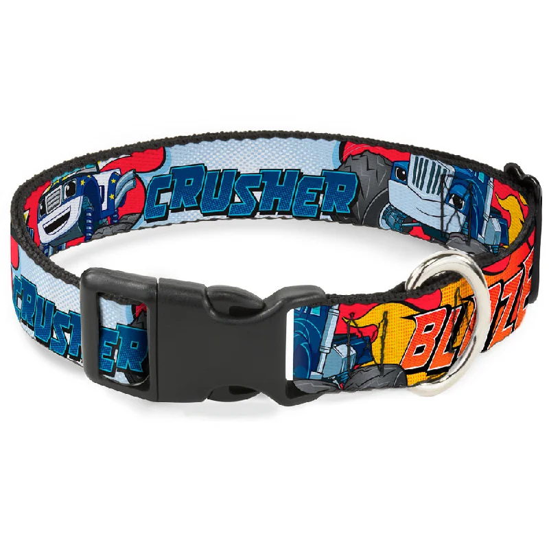 Plastic Clip Collar - 4-Trucks/Names Halftone Pop Art Red/Multi Color