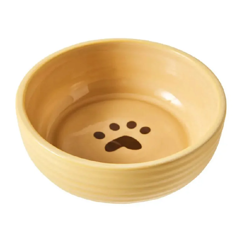 Spot Elegance Ribbed Stoneware Dog Bowl