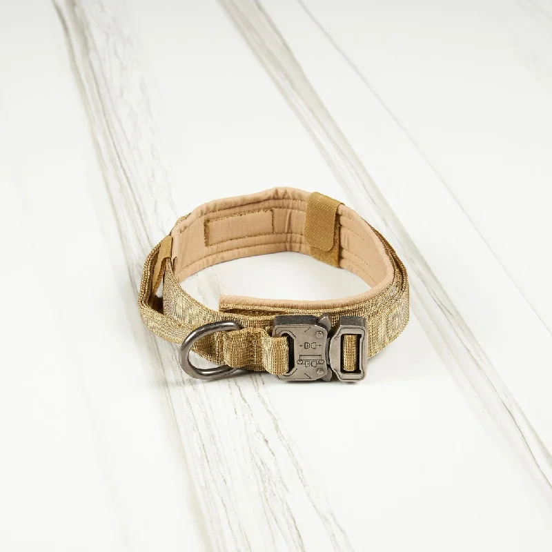 Tactical Nylon Dog Collar Khaki