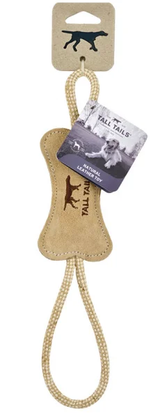 Tall Tails D Bone Tug Natural Leather 12"