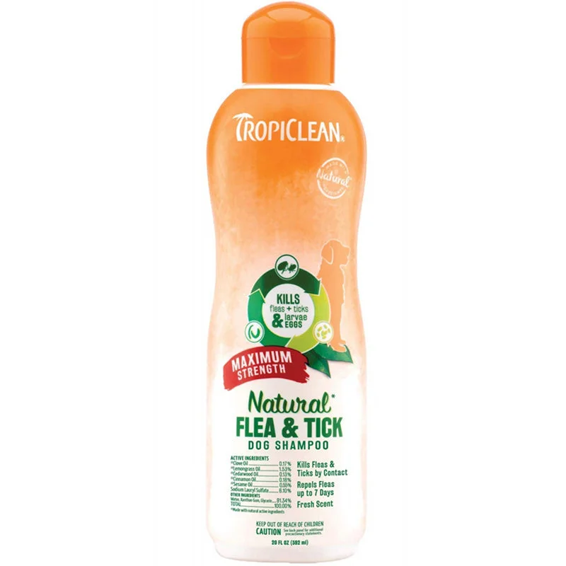 Tropiclean Natural Flea & Tick Maximum Strength Dog Shampoo